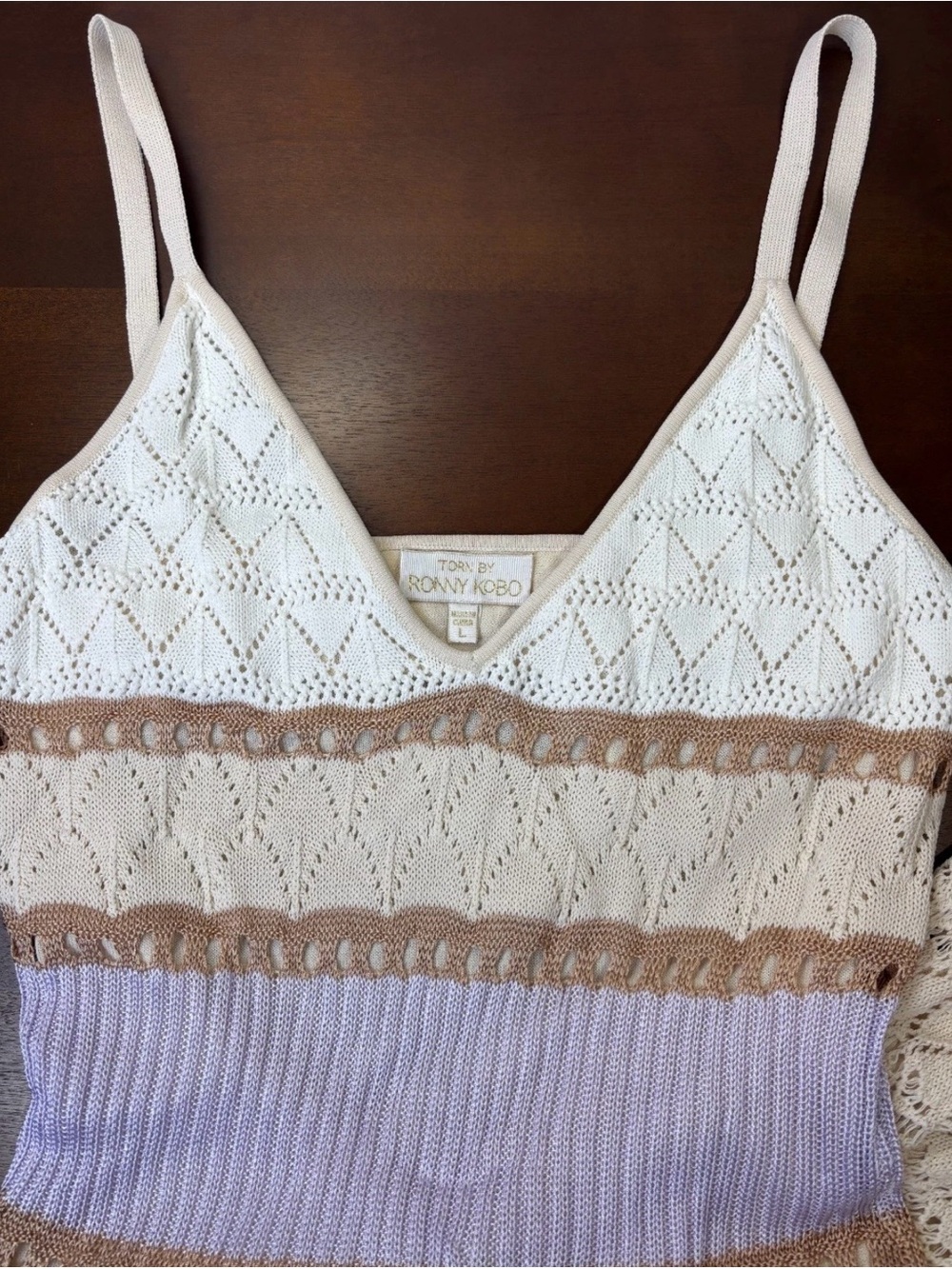 Ronny Kobo Knit Crochet dress L